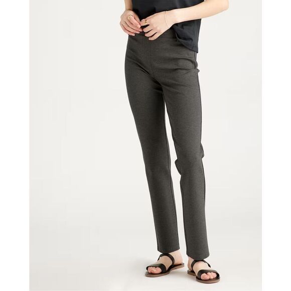 ✨Quince Ultra-Stretch Ponte Straight Leg Charcoal Sz Large Pants✨ - Picture 2 of 10